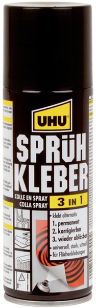 Sprühkleber, 3-in-1, für Flächenklebung, ablösbar korrigierbar, permanent, 200ml