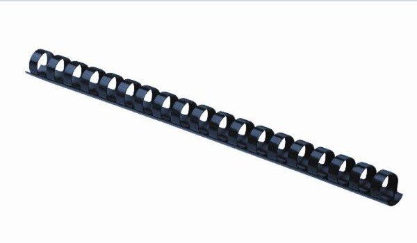 Plastikbinderücken 14 mm, für 81 - 100 Blatt, blau, US-Teilung 21 Ringe, 100 Stück