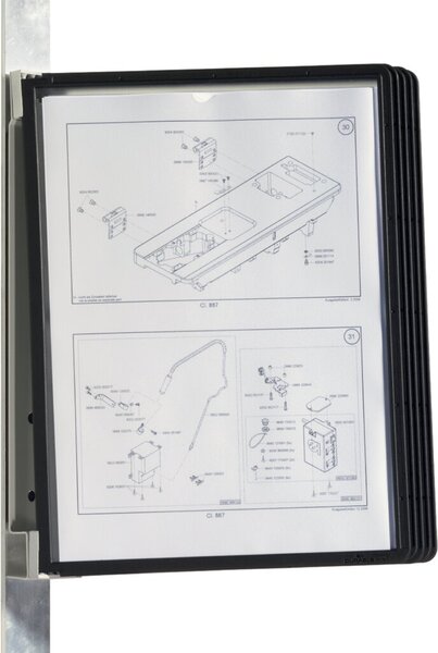Sichttafelsystem Wandhalter VARIO MAGNETIC WALL 5, Magnethalter, 5 Sichttafeln, schwarz