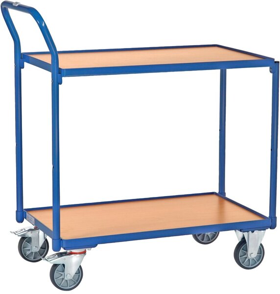Tischwagen, Ladefläche: 850 mm x 500 mm, 2 Böden, Schraubkonstruktion, Lenkrollen