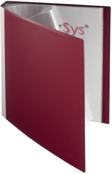 Sichtbuch DIN A4, 30 Hüllen, Rückenschildtasche, Rücken 22 mm, 310 x 240 x 22 mm, bordeaux