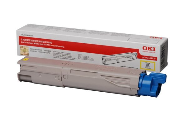 Toner 43459329, für OKI Drucker, High Capacity, ca. 2.500 Seiten, gelb
