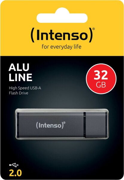 Speicherstick Alu Line, Hi-Speed USB 2.0, anthrazit, Kapazität 32 GB