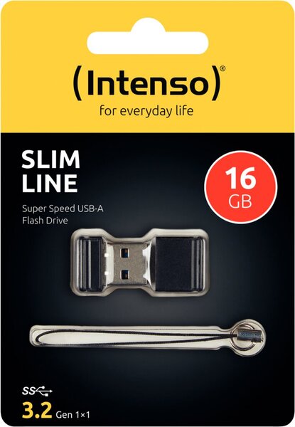 Speicherstick Slim Line, USB 3.2 Gen 1, schwarz, Kapazität 16 GB