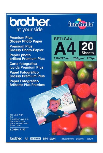 Fotopapier, DIN A4, 260g/qm, für bis zu 6.000 dpi, 20 Blatt