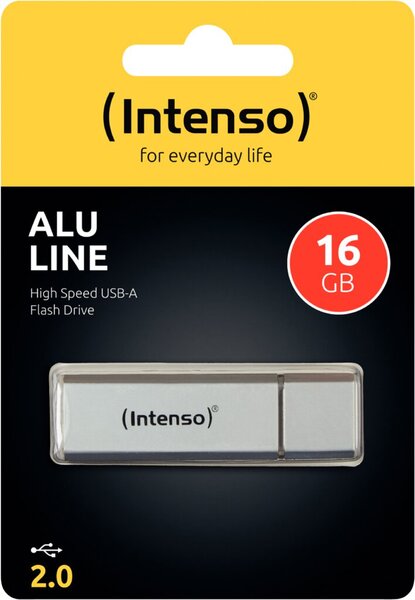 Speicherstick Alu Line, Hi-Speed USB 2.0, silber, Kapazität 16 GB