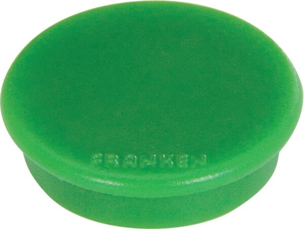 Haftmagnet, Ø 24 mm, grün, Haftkraft 300g (bis zu 4 Blatt DIN A4 80g/qm), Packung à 10 Stück