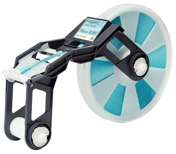 Schriftbandkassette, MC-FA1LB, 15 mm breit / 300 m, Textilband, blau, für Tape Creator TP-M5000N
