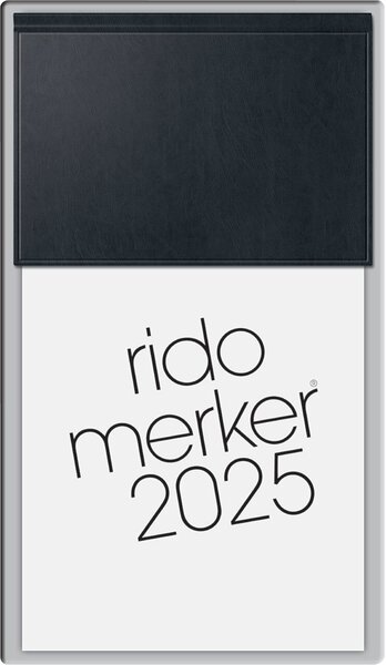 Tischkalender Merker, 1 Tag/1 Seite, 10,8 x 20,1 cm, schwarz, 7 - 21 Uhr