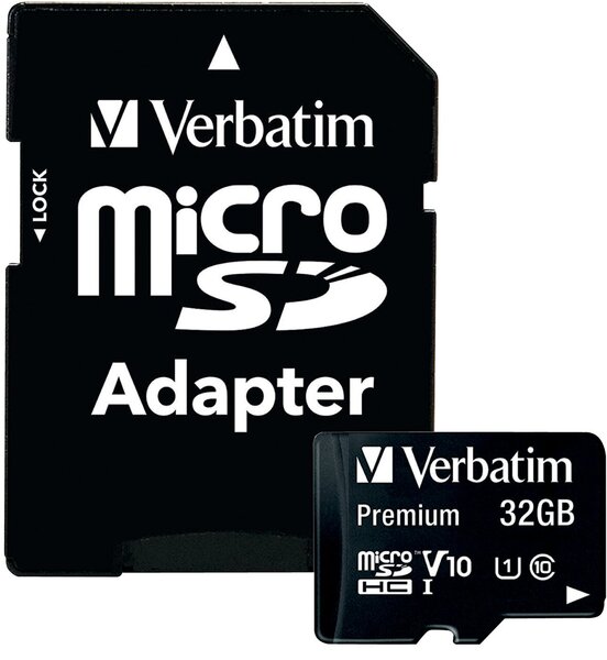 microSDHC Speicherkarte, 32 GB, Premium, Class 10, U1, UHS-I 45MB/s, 300x, Adapter