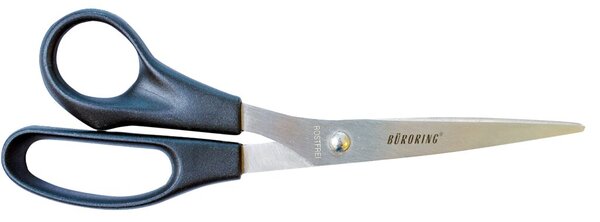 Büroschere 21 cm, Edelstahl, ergonomischer Kunststoffgriff, für Linkshänder