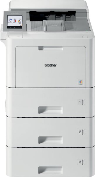 Farblaserdrucker HL-L9470CDNTT, 4 separate Toner, 1x 520 Blatt und 2x 500 Blatt Papierkassette, 100 Blatt Multifunktionszufuhr, Auflösung bis zu 2400 x 600 dpi, LAN, USB 2.0 Hi-Speed Schnittstelle