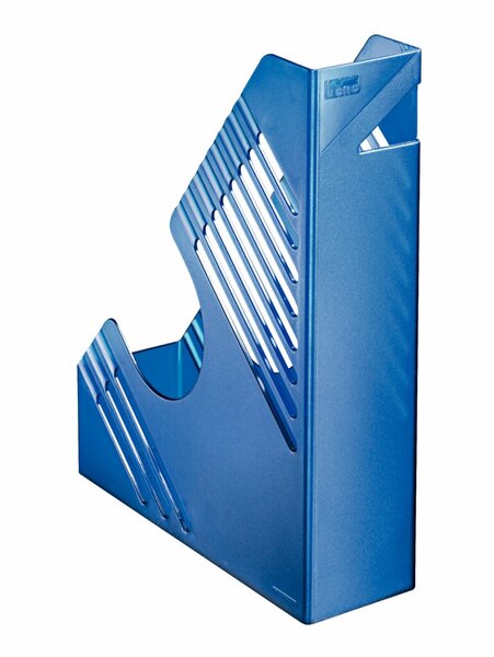 Zeitschriftenbox, DIN A4+, blau-metallic, Fassungsvermögen: 80 mm
