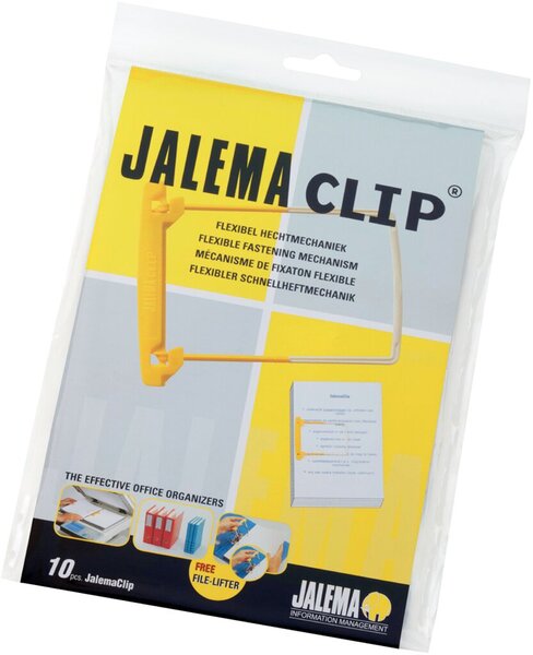 Abheftbügel, Clip gelb, flexibler Heftmechanismus, Blättern wie im Buch, 10 Stück