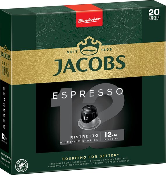 Jacobs Kapseln Espresso, Intensität 12, 20 Kapseln