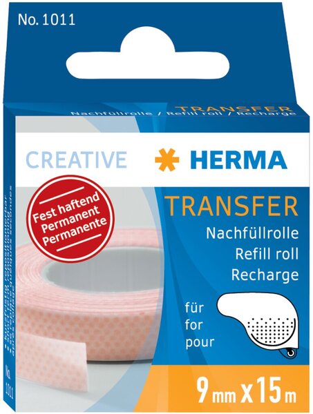 Transfer Nachfüllrolle, fest haftend, 15 m x 9 mm