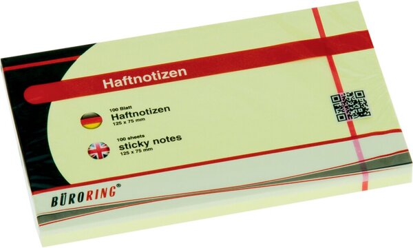 Haftnotiz FSC, 125 x 75 mm, gelb, 100 Blatt/Block