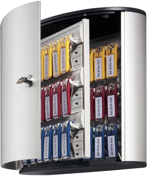 Schlüsselkasten Key Box 18, für 18 Schlüssel, nicht erweiterbar, (H x B x T) 310 x 315 x 125 mm, metallicsilber