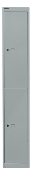 Garderobenschrank Office, 2 Abteile, je 1 Fach mit Kleiderhaken, abschließbar, aus Stahl, (H x B x T) 1802 x 305 x 305 mm, silber