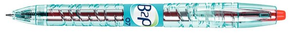 Gelroller B2P, BeGreen, Strichstärke 0,4 mm, Schreibfarbe rot, Schaftfarbe transparentblau