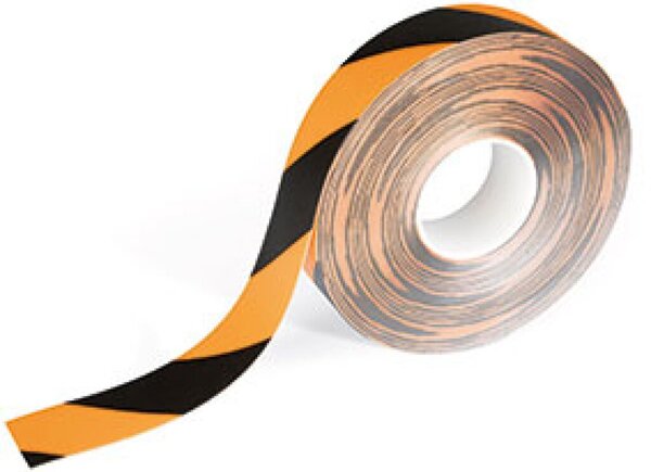 Bodenmakierungsband Duraline Strong 2 Colour, selbstklebend, Maße: 50mm x 0,7mm x 30m, DIN ISO 3864-1 RAL1003 / 9004, gelb / schwarz
