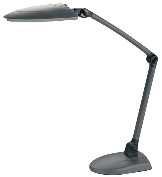 LED-Tischleuchte, schwarz/anthrazit, flexibler Doppelarm, Standfuß/ TischKlemmfuß, Lebensdauer Leuchtmittel 16.000 Stunden, 55 LEDs, 11W