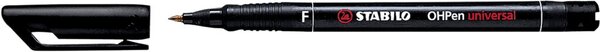 Folienstift OHPen universal, Strichstärke F - 0,7 mm, permanent/wasserfest, nachfüllbar, schwarz