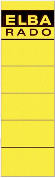 Rückenschild, kurz/breit, 190 x 59 mm, gelb, 10 Rückenschild