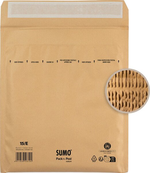 Papierpolstertasche 1515, 100 % recycelt, Innenmaß: 215 x 265 mm, braun, 50 Stück