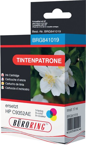 Tintenpatrone, ersetzt HP C9352AE, 3-farbig, ca. 420 Seiten, C/M/Y
