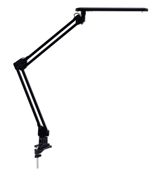 LED-Tischleuchte, schwarz, Doppelgelenkarm, Klemmfuß, Lebensdauer Leuchtmittel 30.000 Stunden, 20 LEDs, 7W