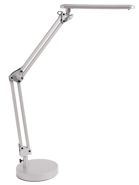 LED-Tischleuchte, silber, Doppelgelenkarm, Standfuß, Lebensdauer Leuchtmittel 30.000 Stunden, 20 LEDs, 7W