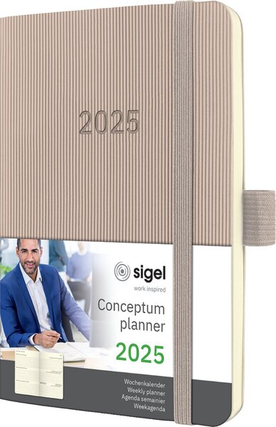Wochenkalender CONCEPTUM® 2025, ca. DIN A6, taupe, Softcover, 1 Woche/2 Seiten, 176 Seiten