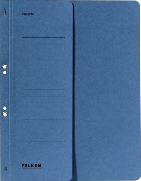 Ösenhefter DIN A4, 250g/qm Manila-RC-Karton, halber Vorderdeckel, Behördenheftung, mit Organisationsdruck,blau