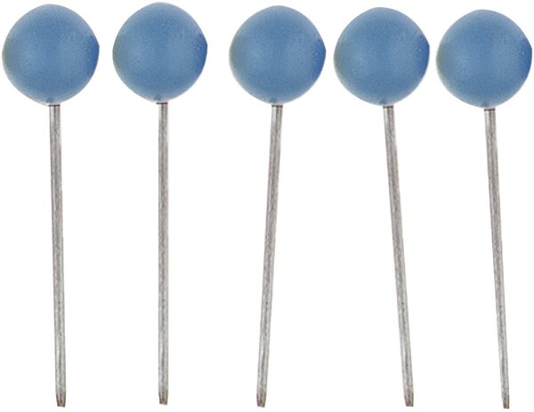 Pinnnadeln, Kopfdurchmesser 5 x 16 mm, Rundkopf, hellblau, 100 Stück