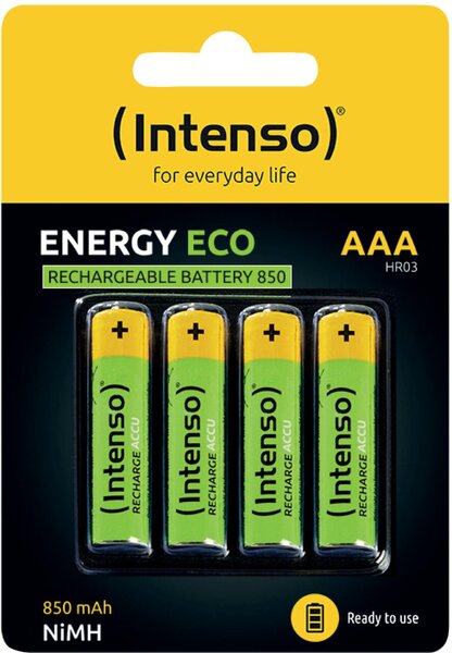 Accu NiMH, Micro AAA, Rechargeable, HR03, 1.2V, 850mAh, 4 Akkus