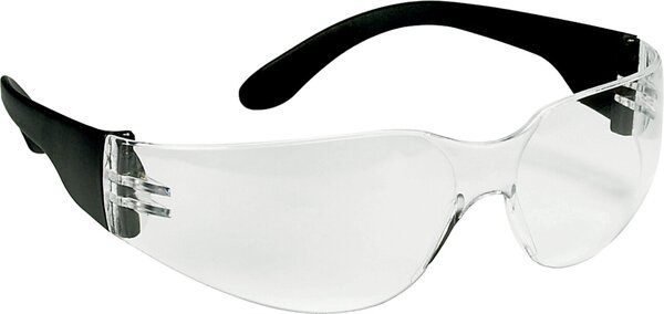Schutzbrille Standard, hochwertige Antifog-Sichtscheiben, rahmenloses Design, für kleine Kopfgrößen geeignet, schwarz