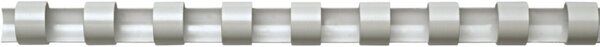 Plastikbinderücken 6 mm, für 2 - 25 Blatt, weiß, US-Teilung 21 Ringe,100 Stück