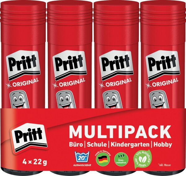 Klebestift Pritt, Multipack 4 x 22 g, Packung à 4 Stück