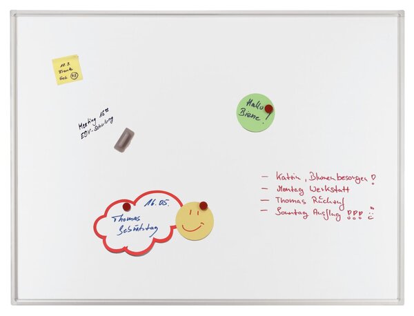Whiteboard, 60 x 90 cm, emailliert, magnethaftend, Ablageleiste und Montagesatz