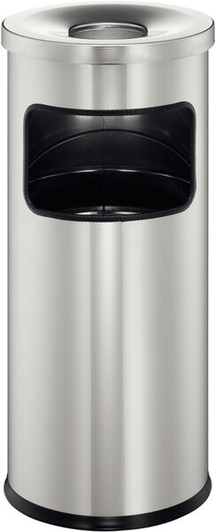 Papierkorb Safe mit Ascher, rund, Papierkorb aus Metall, 17 L, Asche, 2L, (H x Ø): 630 x 250 mm, anthrazit