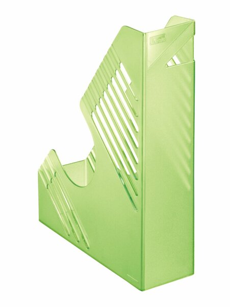 Zeitschriftenbox, DIN A4+, grün, transparent, Fassungsvermögen: 80 mm
