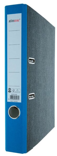 Ordner, DIN A4, Wolkenmarmor, 50 mm, schmal, geklebtes Rückenschild, blau