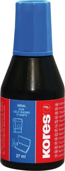 Stempelfarbe ohne Öl, 27 ml, blau, mit Verstreicher