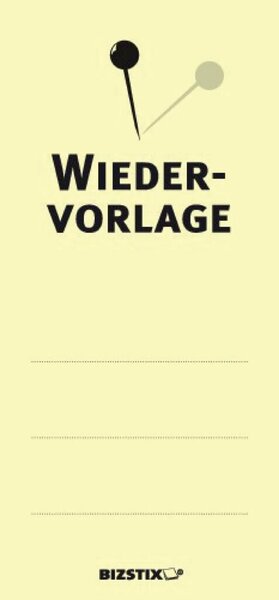 Haftnotizen gelb, 75 x 35 mm, "Wiedervorlage", 100 Blatt pro Block