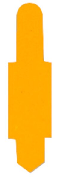 Stecksignale 15 x 55 mm, PVC, zum Einstecken in Schlitzstanzungen bei Einstellmappen, 100 Stück, gelb