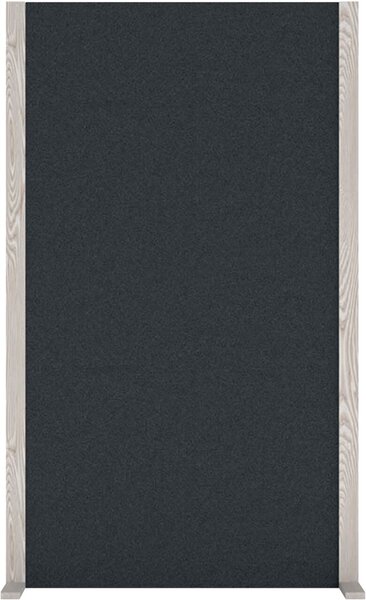 Akustik-Trennwand Wood Serie, Single, 1 Wand, 2 Standsäulen, flammhemmend, (H x B) 1800 x 1070 mm, grau