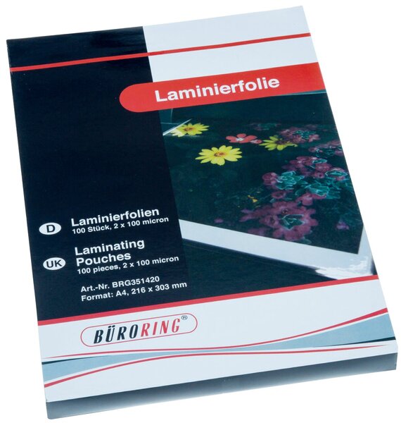 Laminierfolie, DIN A4, 100 Mikron, 100 Stück