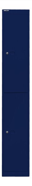 Garderobenschrank Office, 2 Abteile, je 1 Fach mit Kleiderhaken, abschließbar, aus Stahl, (H x B x T) 1802 x 305 x 305 mm, oxfordblau
