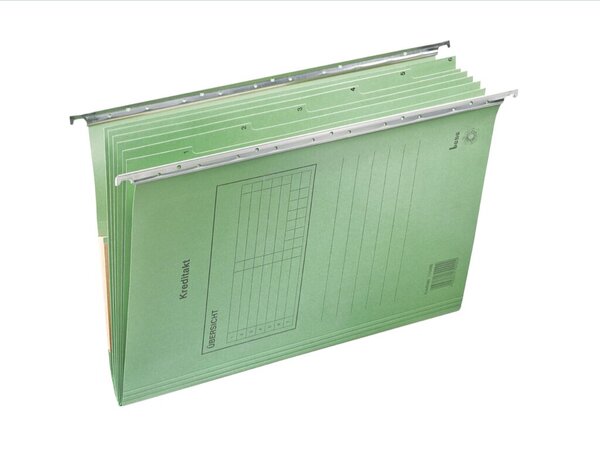 Kreditaktmappe Vetro-Mobil, Hängemappe für DIN A4, mit Aufdruck, Innentasche, 6 Register, Maße 345 x 245 mm, moosgrün